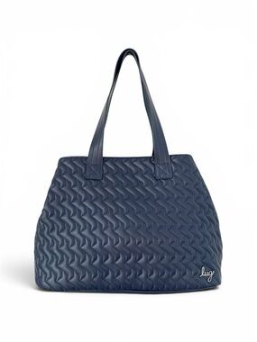 Lug Tempo VL Tote Bag Navy Quilted Vegan Leather Excellent Condition